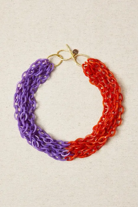 Collar eslabones resinas bicolor