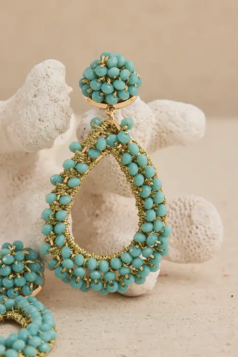 Pendiente Cristal facetado gota