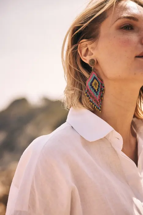 Pendiente boho flecos