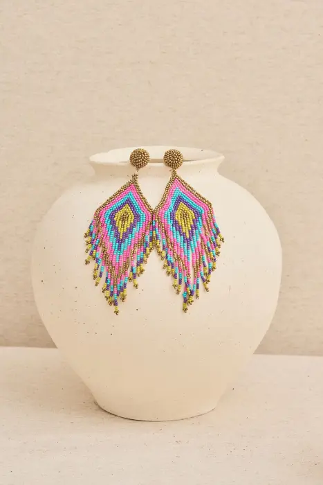 Pendiente boho flecos