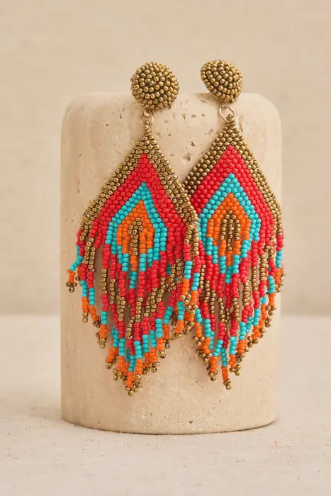 Pendiente boho flecos