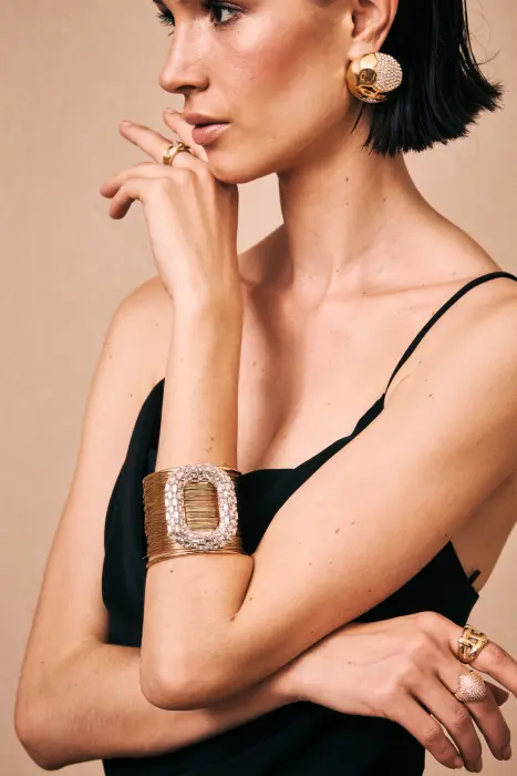 Pulsera Brazalete Hebilla Brillo