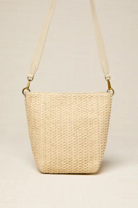 Bolso shopper de rafia trenzada