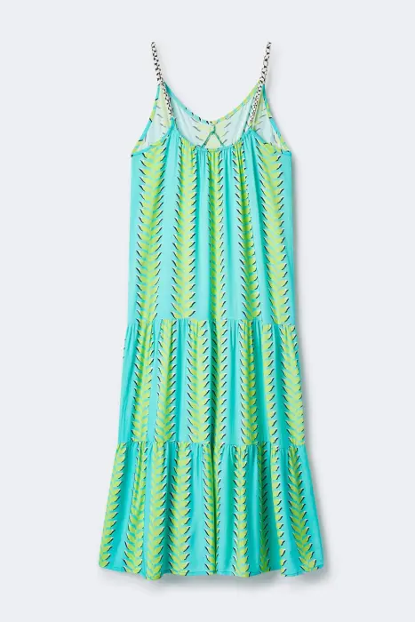 Vestido tirantes hojas