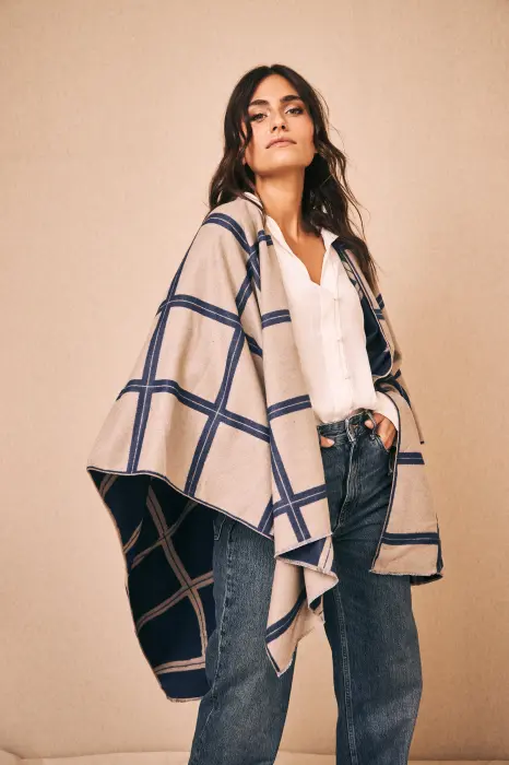 Poncho Reversible Cuadros