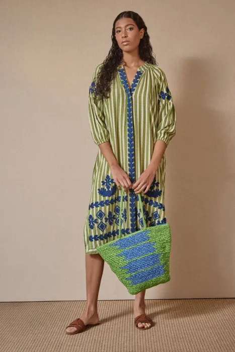 Kurta rayas bordada