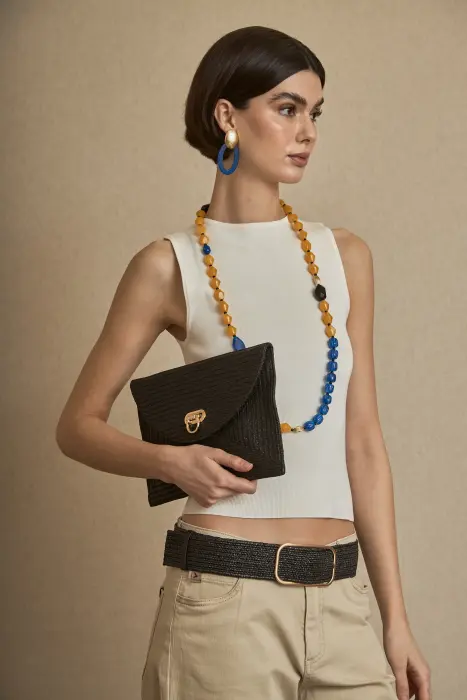 Bolso Rafia Metalizado