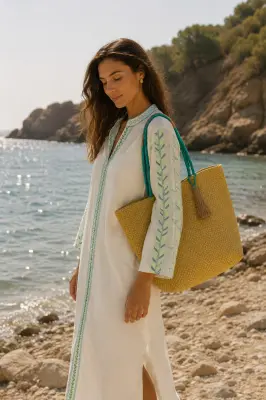 Bolso Rafia y Tejido