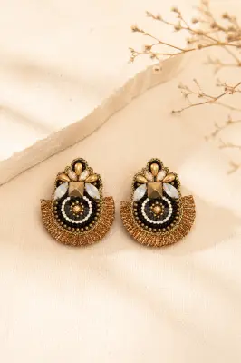 Pendientes Bordados Flecos