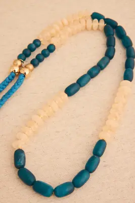 Collar largo combinado resina mate