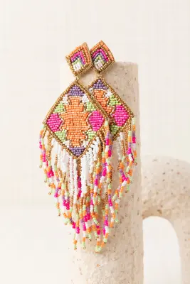 Pendiente Rombo Flecos