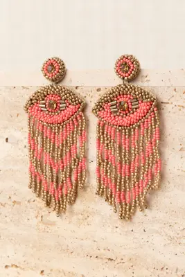 Pendiente óculo flecos