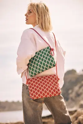 Bolso bandolera punto bicolor