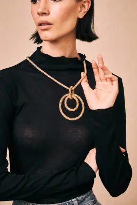 Collar Colgante Circular Brillo