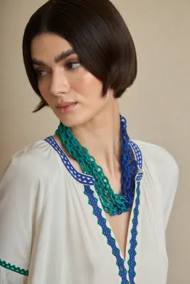 Collar eslabones resinas bicolor