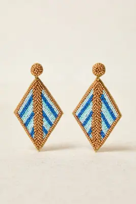 Pendiente rombo bordado en resinas