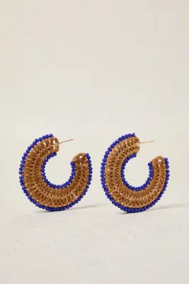 Pendiente mimbre con cristal