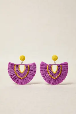 Pendiente abanico rafia