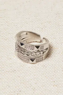 Anillo texturizado cristales