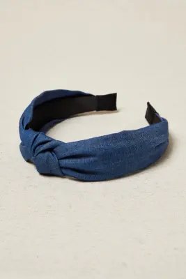 Diadema tejido jean nudo