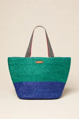 Bolso Capacho Rafia Bicolor