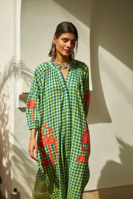 Kurta Vichy Bordada