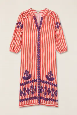 Kurta rayas bordada