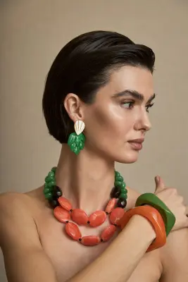 Collar Corto Doble Resinas