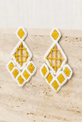 Pendientes Rafia Rombo