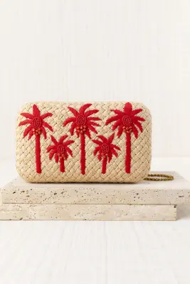 Bolso Clutch Rafia Palmeras
