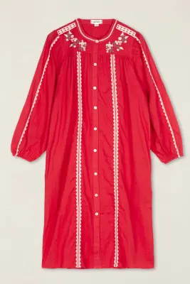 Vestido Kurta Bordado Flor