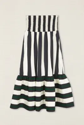 Conjunto Top-Falda con bordado verde