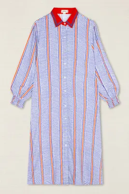 Vestido Camisero Rayado