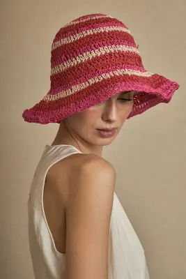 Gorro Rafia Rayas