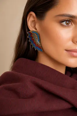Pendientes Alas Bordados