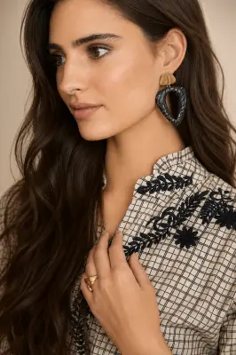 Pendientes Resina Labrada