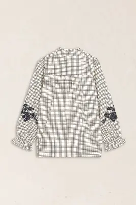 Blusa Cuadros Bordada