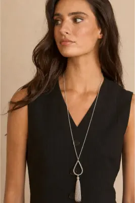 Collar Pompones con Cristal