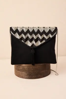 Bolso Solapa Bordada Zigzag