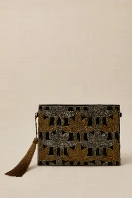 Bolso Cartera Bordado Flores