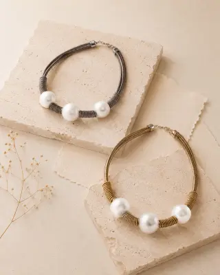 Collar Cordón y Perlas