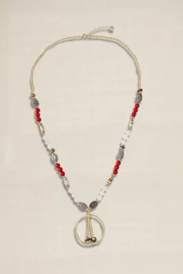 Collar largo colgante circular