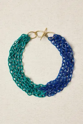 Collar eslabones resinas bicolor
