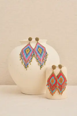 Pendiente boho flecos
